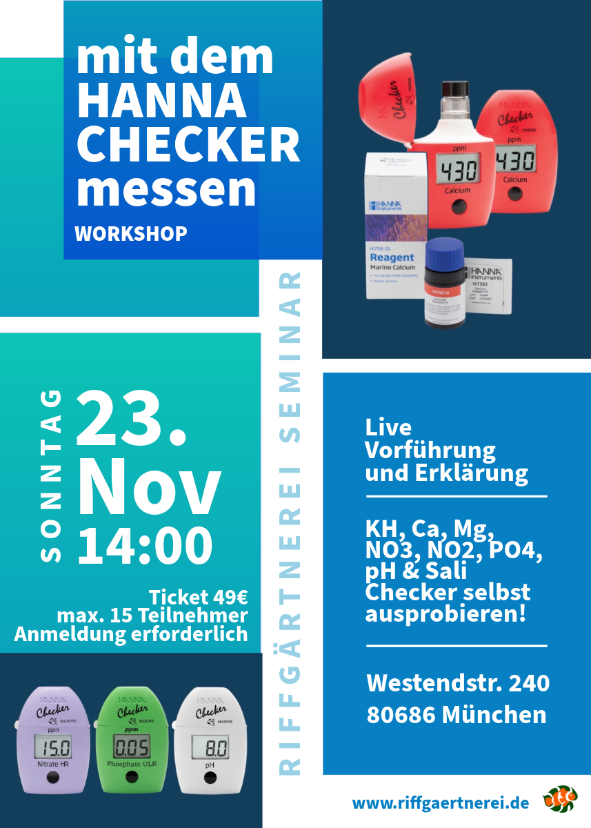 Riffgärtnerei Workshop: mit dem HANNA CHECKER messen
